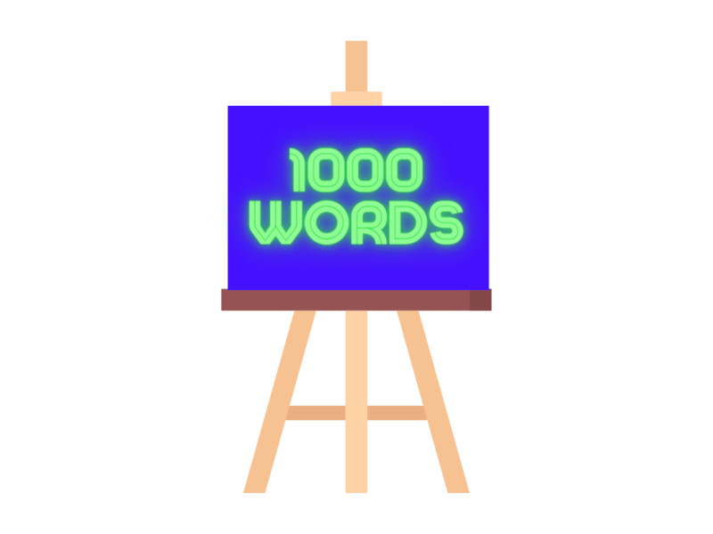 Sign that says 1000 words